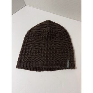 Vintage O'Neill Chocolate Brown Beanie Knit Hat Adult One Size Y2K